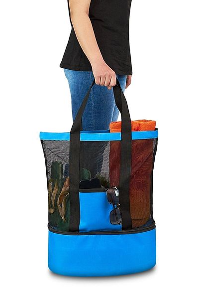 Ankaflex Τσάντα παραλίας Τσάντα για πικνίκ Cool Holder Γυναικείες τσάντες θάλασσας Cold Travel Camping Mesh Διαφανές θερμός
