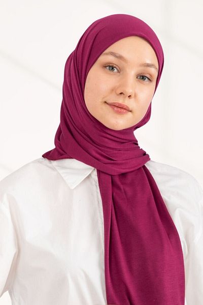 hijabchi Combed Cotton Shawl Jersey Shawl - Dark Fuchsia