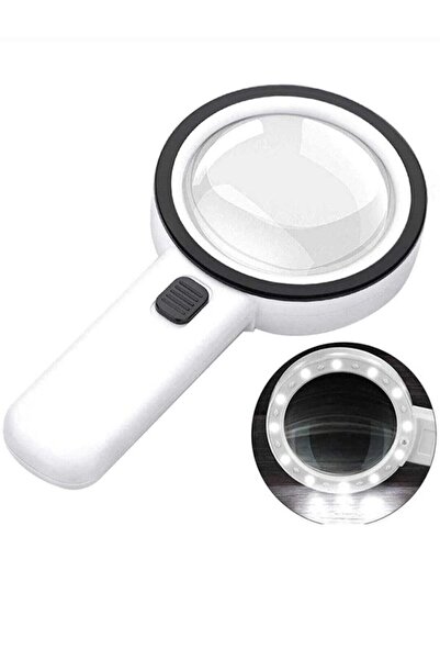 LEIDORY 30x 95mm Çift Hd Optik Cam Lens El Büyüteç 1 Uv 12 Led Işıklı