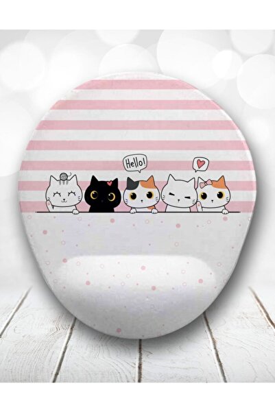 Atölye Çizgi لوحة ماوس للقطط المبهجة مع دعم للمعصم