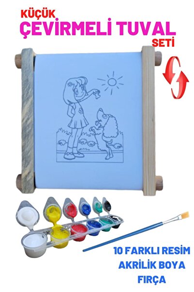 O&S Oyun ve Sanat Eğlen-Üret Çevirmeli Çizimli Yeni Nesil Bitmeyen Tuval Set,...