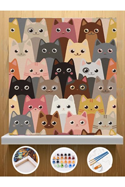 CNS HOBBY TUVAL Sayılarla Boyama Hobi Seti Tuvale Gerilmiş Kasnaklı 40x50 Fır...