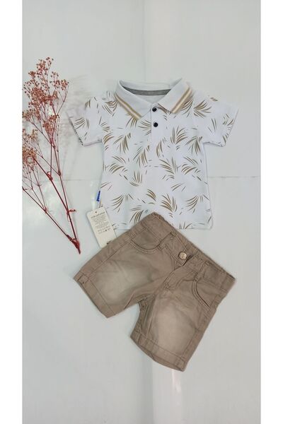 Yakup bebe Lacoste 2-piece children's set with collar and sweat shorts.