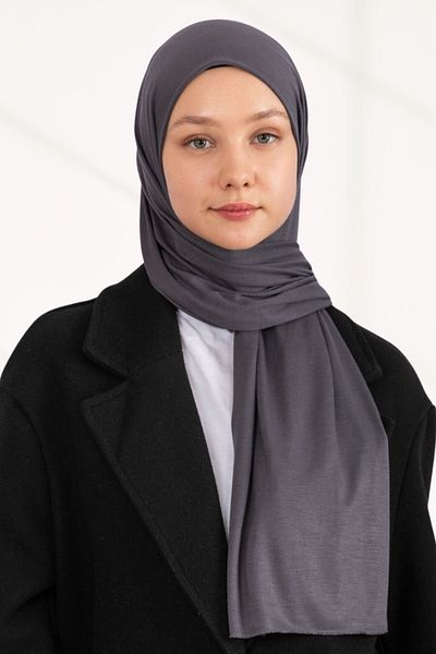 hijabchi Combed Cotton Shawl Jersey Shawl - Smoke