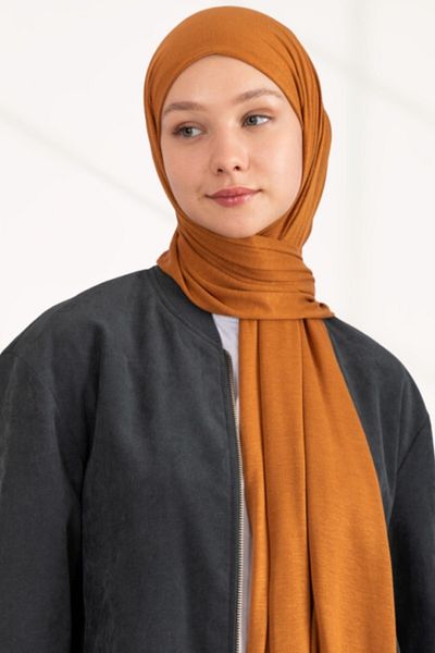 hijabchi Combed Shawl Jersey Shawl - Cinnamon