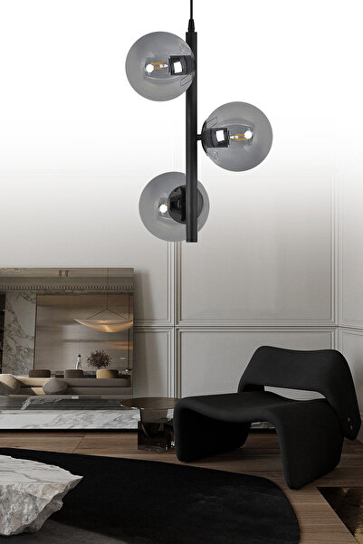 ŞL Şef Light Salkım 3'lü Siyah Modern Avize