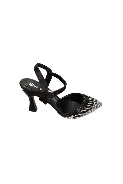 Yaz Kış Ayakkabı SUMMER Black Jewelled 9cm Goblet Heel - Silver Gold Over Wedding Engagement Evening Dress Shoes