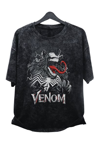 Fuddy Moda Tricou unisex cu imprimeu Vectorel Venom - Tricou Oversize Marvel Vintage