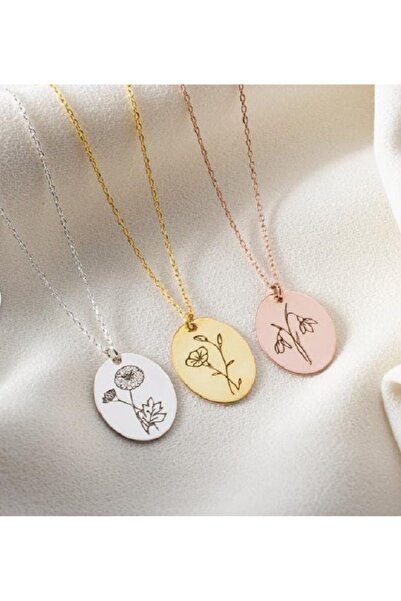 Gold Garden Çelik Doğum ayına özel kolye  Doğum çiçeği kolyesi