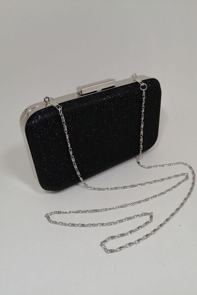 PARKTAN Black Glitter Evening Dress Clutch Portfolio Bag