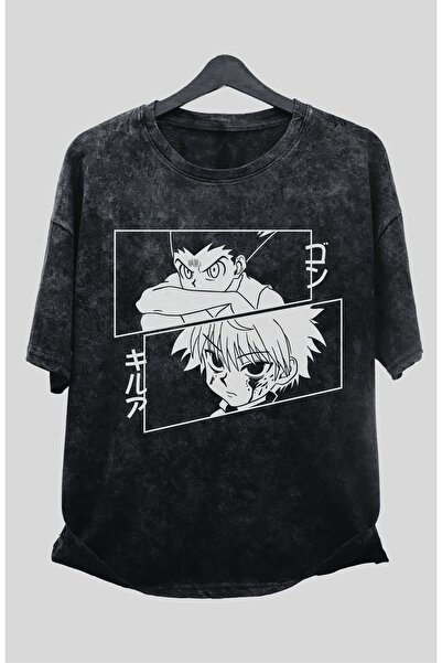Fuddy Moda Hunter X Hunter Killua i Gon Štampano Oversize kroj T-shirt - Unis...
