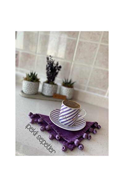 NehiripekHome منديل تقديم كوكتيل بوم بوم باللون الأرجواني (قطعة واحدة)