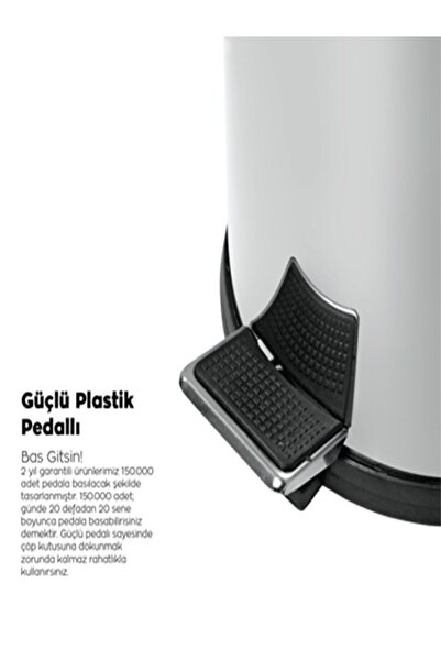 BySevil Elegant 3 Liter Black / Red Pedal Dustbin / Toilet Kitchen Bathroom Office Balcony