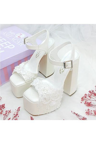 ASLIACAR 16 cm High Heel Bridal Shoes - Special Design, Low Slope, Very Comfortable