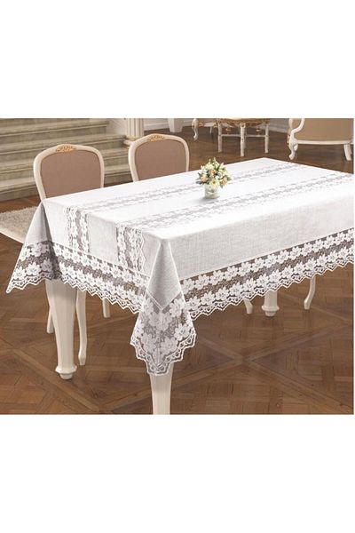 Nevresim Dünyası Anna Karina Daisy Cream Tablecloth
