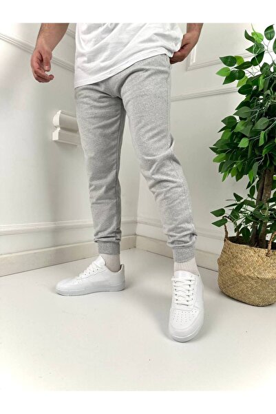 tetramoda Gri Slim Fit Ribana Eşofman Altı