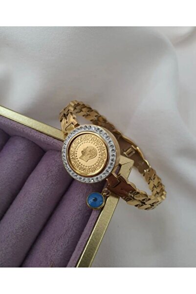 Accessories Gold Renk Çeyrekli Çelik Bileklik