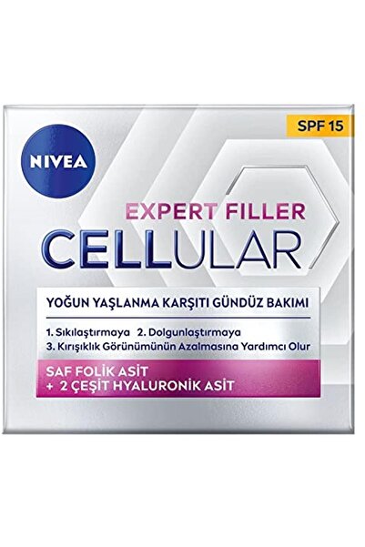 NIVEA Cellular Expert Filler Yoğun Yaşlanma Karşıtı Gündüz Bakım Yüz Kremi 50 Ml, Hyaluronik Asit V