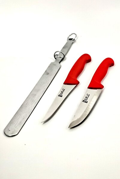 SürLaz 3 Parça Red Series Mutfak Bıçak Seti Çelik Döküm Masat