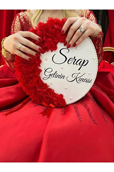 TAN EVENT 30 Cm Gelin Defi Kırmızı,kına Gecesi Tef