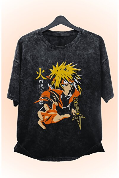 Fuddy Moda Tricou supradimensionat unisex cu imprimeu Naruto Minato Namikaze