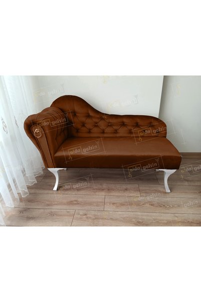 aldagelsin Dekoratif Bihter Koltuk Josefin  Puf 120 cm Beyaz Ayak