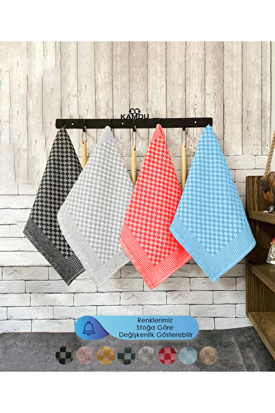 QURRY 4 Adet Asorti, 40x60cm Ekose Desen, Alman Peçetesi, Mutfak Havlusu, Kurulama Havlusu, Mutfak Havlusu