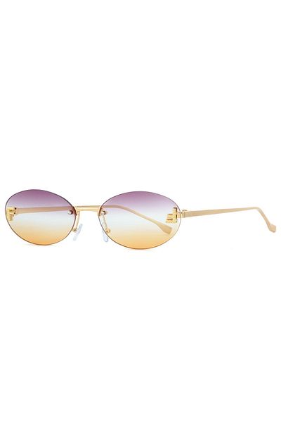 Nilu Moda FFirst Oval Stone Design Sunglasses