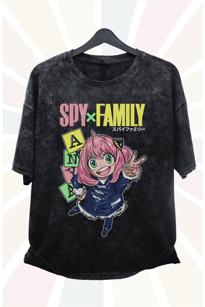 Fuddy Moda Spy X Family Anya Štampano Oversize kroj T-shirt - Unisex anime re...