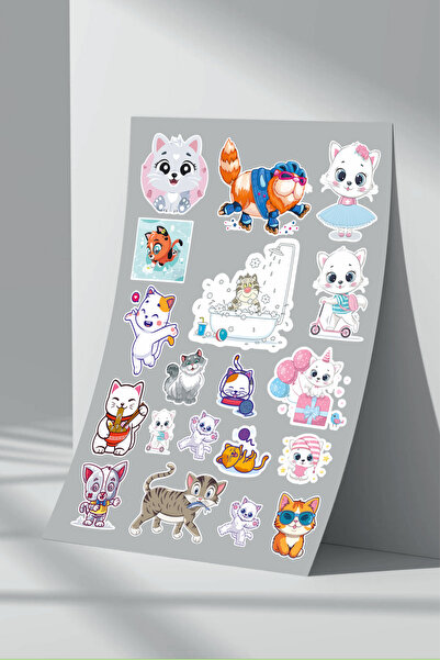 Sticker Market Set de autocolante pentru pisici de 30 de bucăți