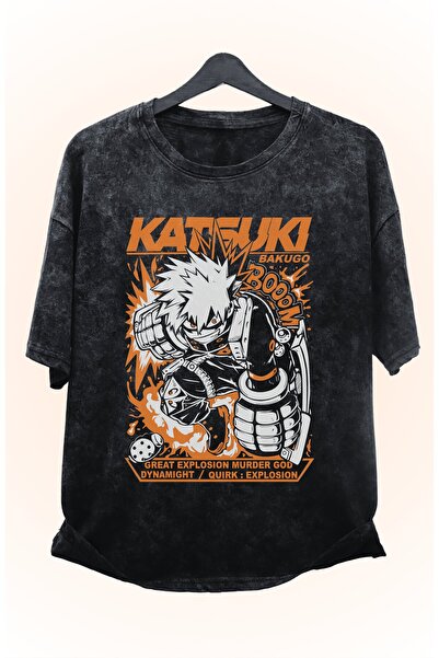 Fuddy Moda Majica My Hero Academia Katsuki Štampano Oversize kroj - Unisex An...