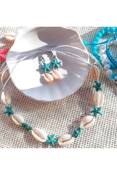 İPAR AKSESUAR SEA SHELL SEA STAR NECKLACE AND EARRING