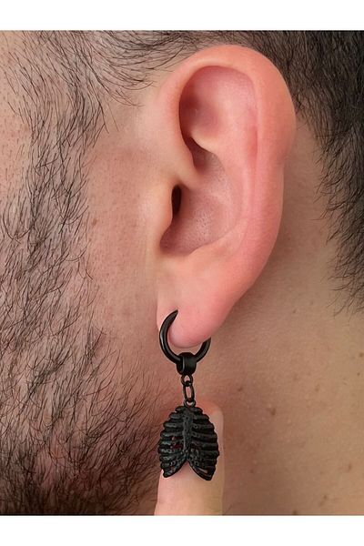 Piercing Market Steel & Silver Men's Unisex Steel Dangle Earrings Rust No Darkening