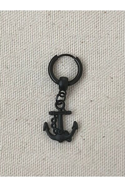 Piercing Market Steel & Silver Erkek Unisex Çelik Sallantılı Çapa Model Küpe Paslanma Kararma Yapmaz