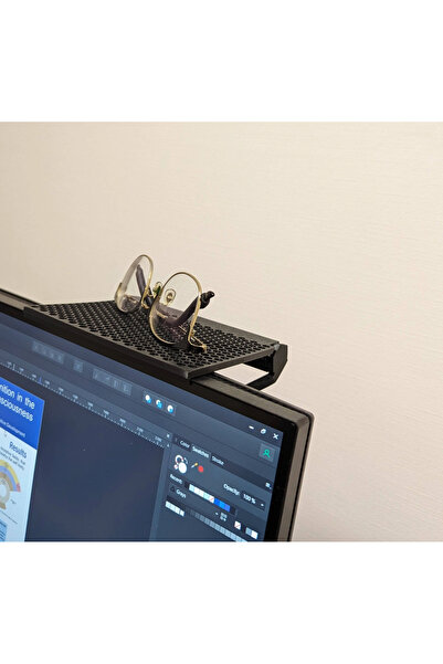 three3dprints Televizyon Monitör Mobilya Rafı Ayarlanabilir Dereceli Siyah Pl...