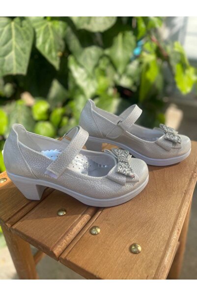 SAYUKER SHOP Silver Orthopedic Heeled Shoes for Girls
