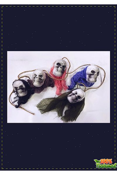 OMZ 5 Pieces 120cm Girls and Boys Toy - Skull Shaped, Hanging Ornament Skeleton Heads