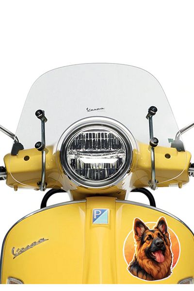 MegaSticker Autocolant 13x10 Cm German Shepherd - Motocicletă, Laptop, Cască, Mașină
