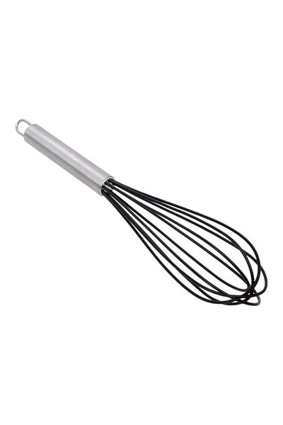 Jet's Home 30cm Silicone Egg Beater - Sauce Whisk, Chocolate and Cream Beater, Steel Handle