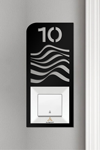 AHWART Cadru decorativ pentru ușă și priză sonerie - Lemn, Număr:10