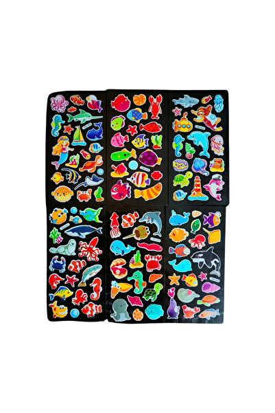 Bluoksweet 6 sayfa tam set Deniz kızı balık ahtapot sea kabartmalı puffy çocu...