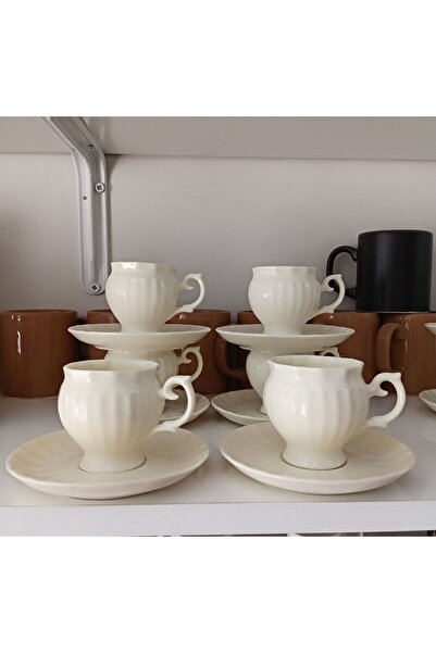 nesever Porselen papatya 6kisilik fincan takımı