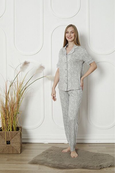 Kuryıldız Σετ γυναικείες πιτζάμες με κοντό μανίκι με μοτίβο βισκόζης