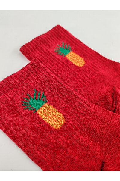 Shuttle Park Unisex Comics Pineapple Fashion - Red College Socks