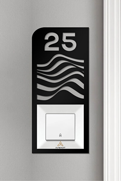 AHWART Ușă decorativă circulară - Lemn, cadru pentru priză sonerie Nr.:25