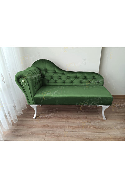 aldagelsin Dekoratif Bihter Koltuk Josefin  Puf 110 cm Beyaz Ayak