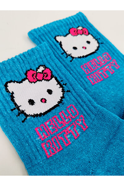 Shuttle Park Унисекс чорапи с комикси Hello Kity в синьо
