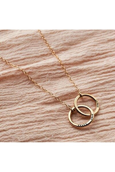 Gold Garden Çelik halka isimli kolye,Sevgili kolyesi,Aile kolyesi,Kişiye özel...