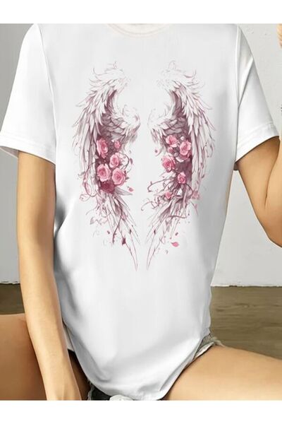 classy moda Tricou Single Jersey - Tricou cu mânecă scurtă, cu decolteu tripl...