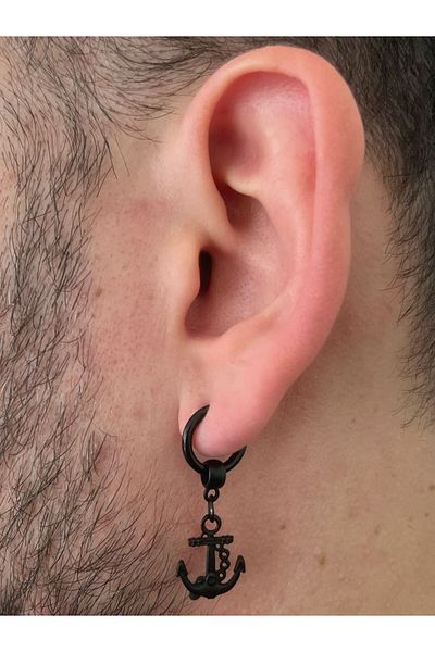 Piercing Market Steel & Silver Men's Unisex Anchor Model - Steel Swinging, No Rusting Blackening